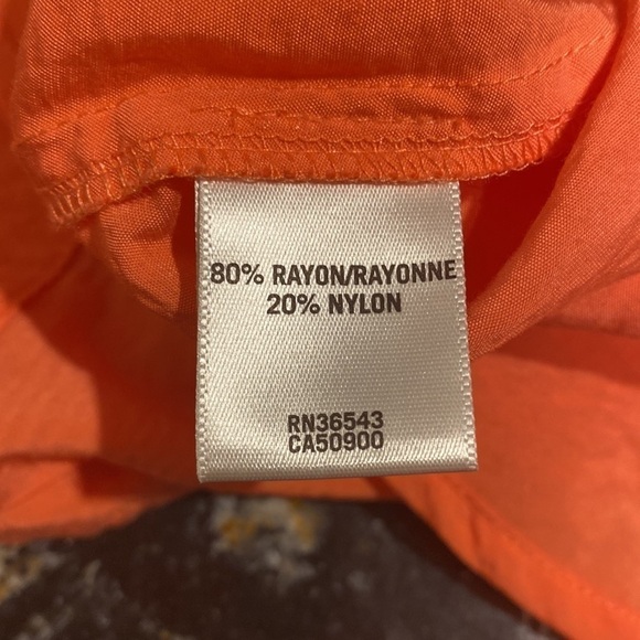 D womens Van Heusen solid orange long sleeve button up shirt size XL - Picture 4 of 4